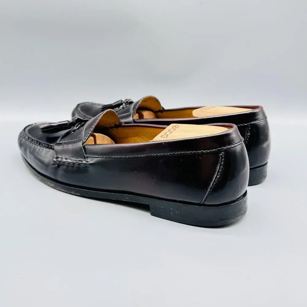 Cole Haan Shoes Mens 11.5 Burgundy Leather Tassel Loafers Dress Moc Toe Slip On